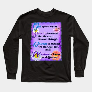 God grant me the serenity Prayer inspirational motivational Long Sleeve T-Shirt